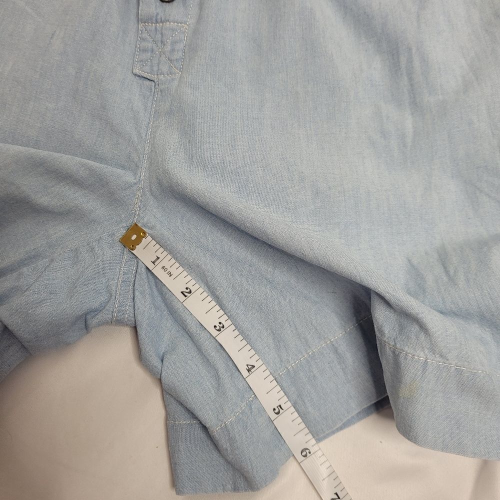 VINTAGE 90s romper LizWear blue chambray button up‎ playsuit XS/S - Picture 15 of 15